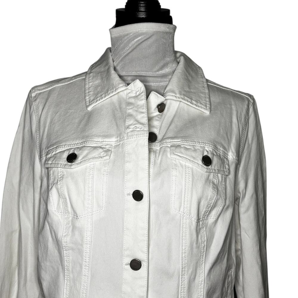 Liverpool Los Angeles Classic Jean Jacket Bright White Size Medium - Picture 3 of 11